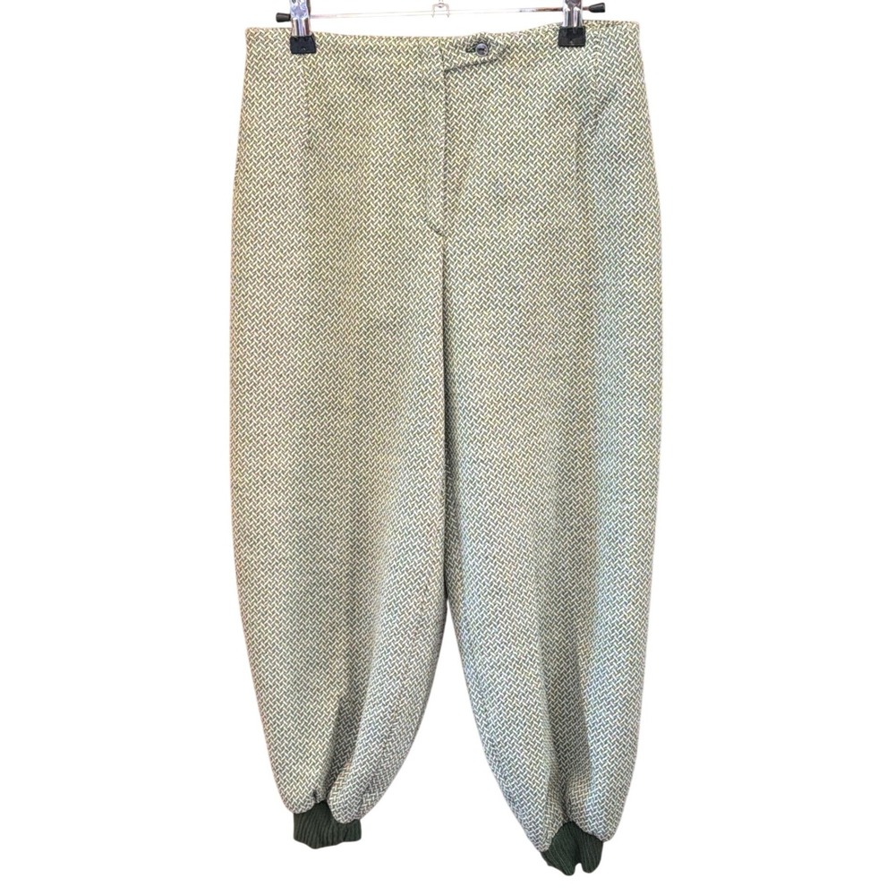 Vintage Bleyle Wool Blend Knickerbockers Green Herringbone Twee Academic Retro